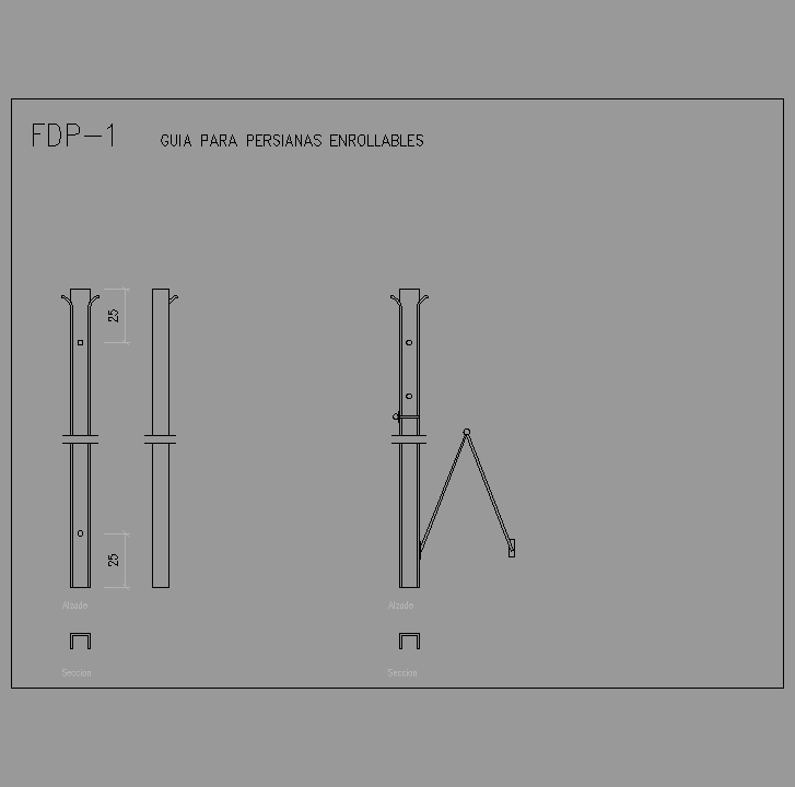 Bloque Autocad Guía persianas enrollables